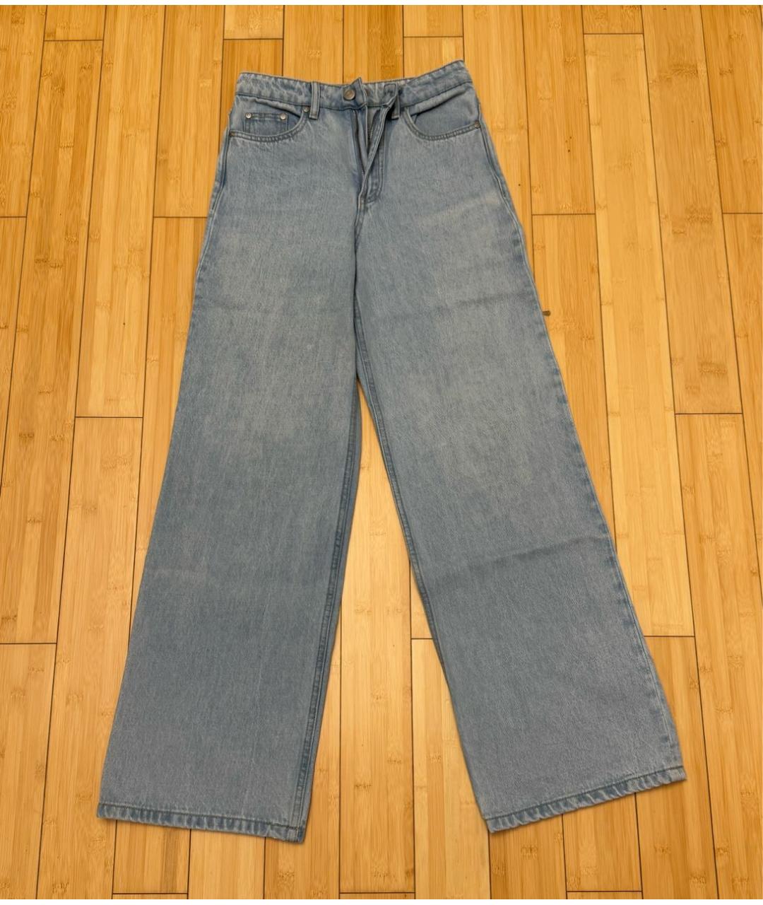 12 STOREEZ Голубые хлопковые прямые джинсы, фото 9