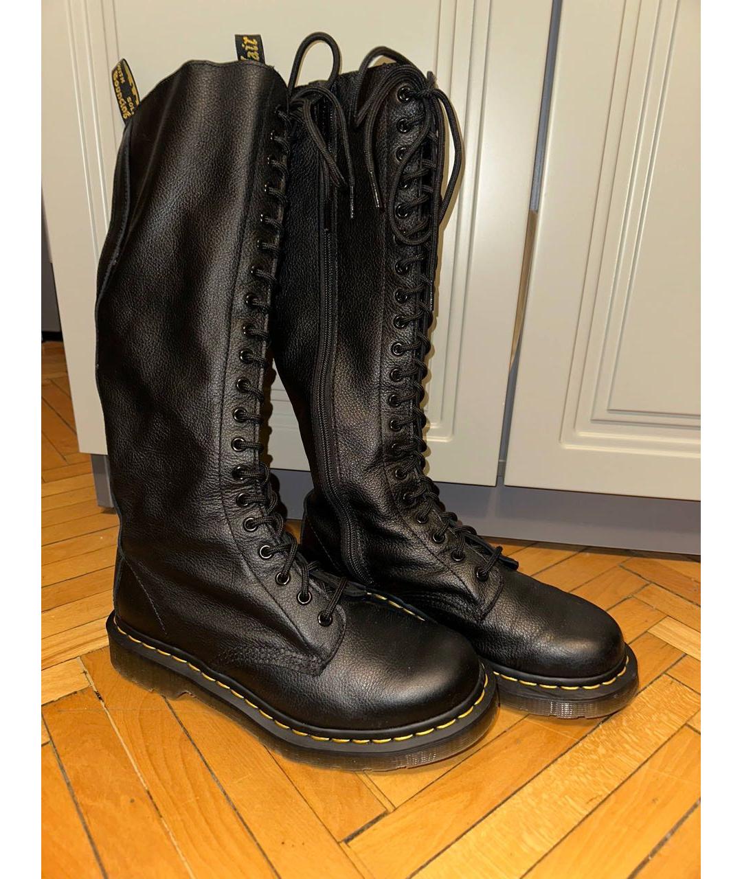 DR. MARTENS Черные кожаные сапоги, фото 6