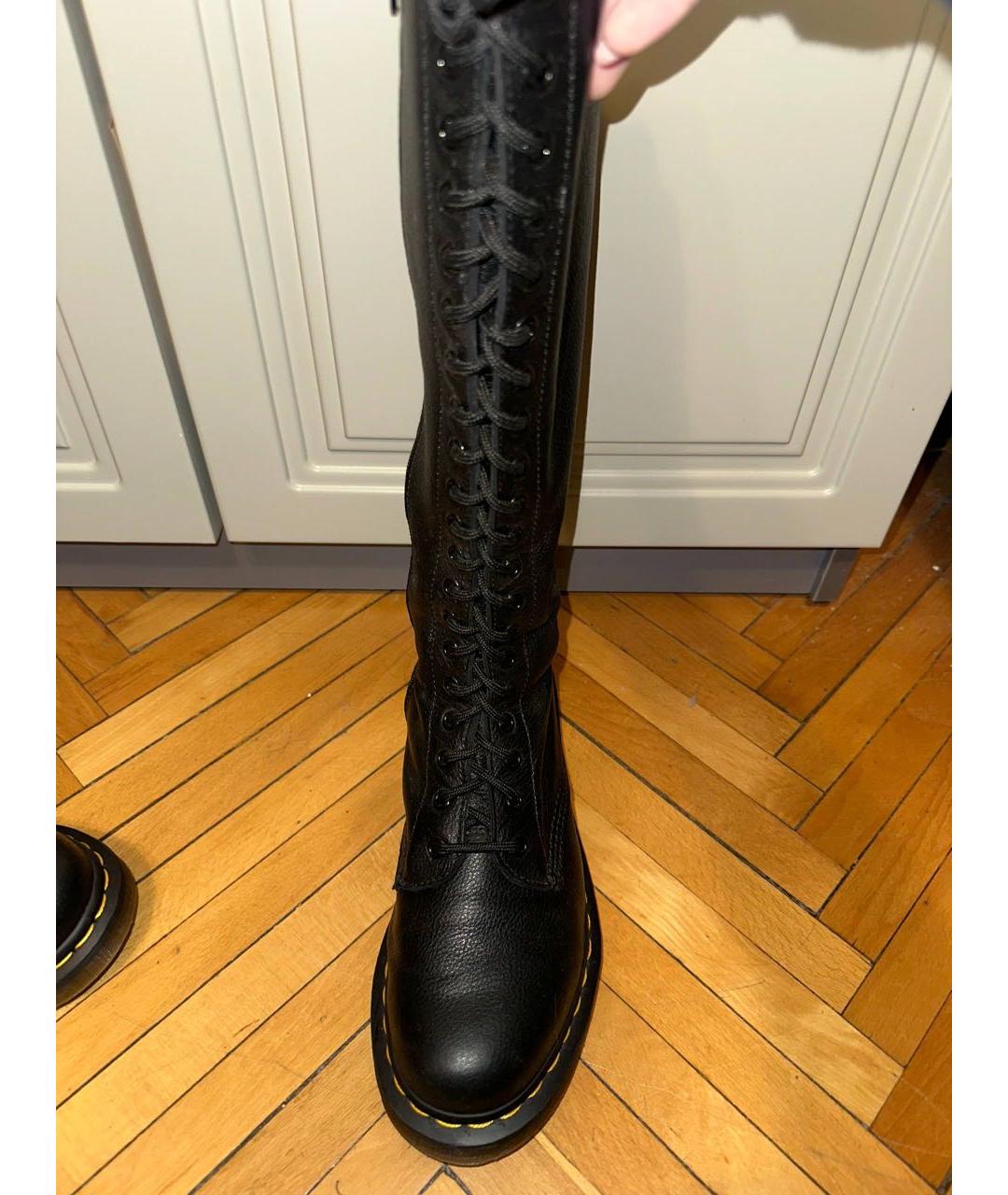 DR. MARTENS Черные кожаные сапоги, фото 2