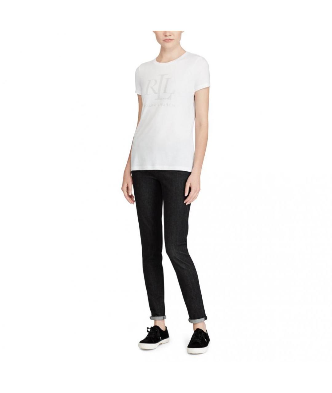 RALPH LAUREN Белая хлопковая футболка, фото 3