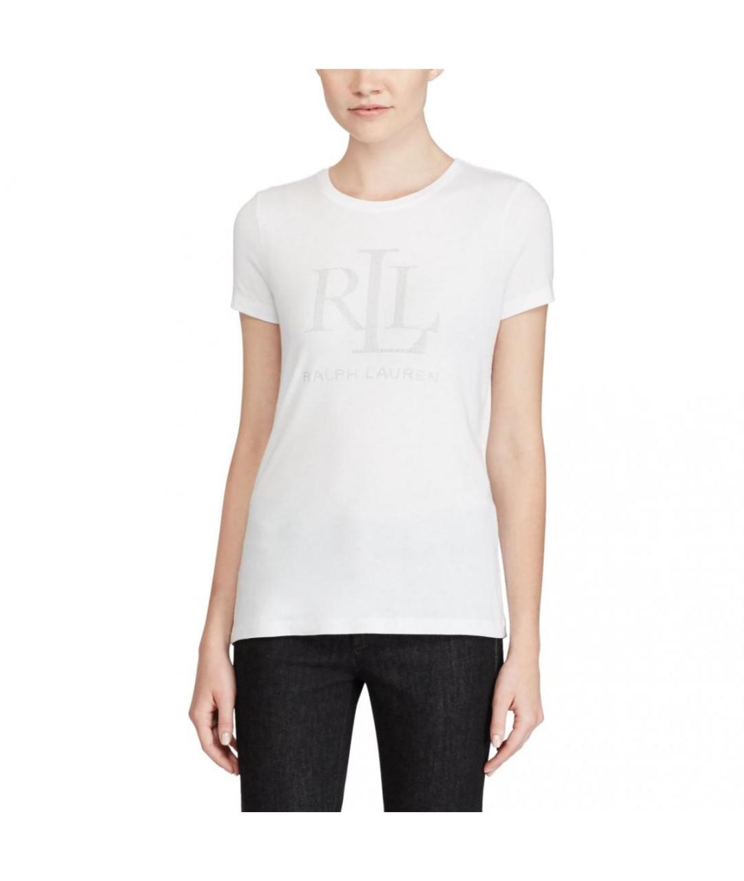 RALPH LAUREN Белая хлопковая футболка, фото 8