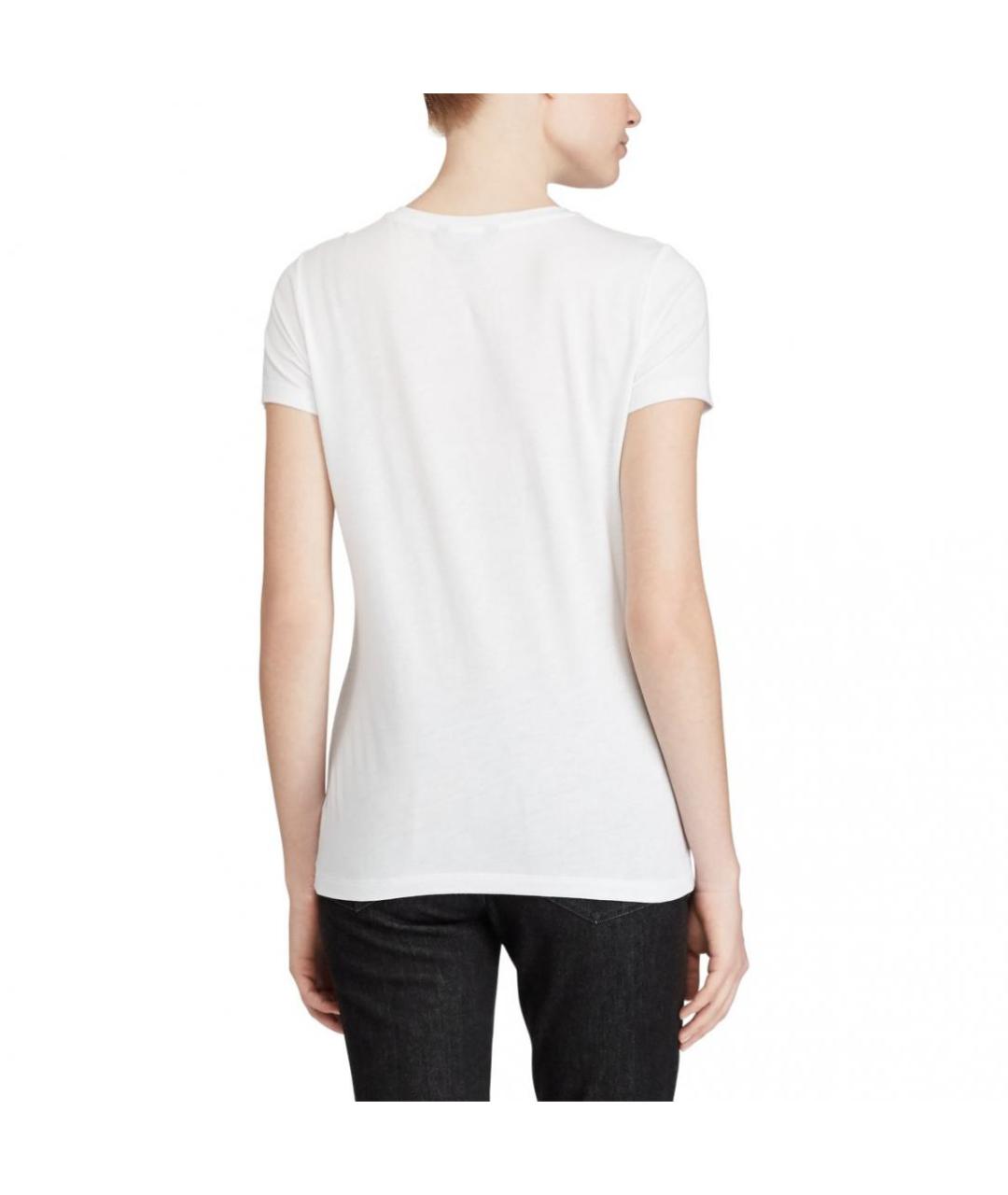 RALPH LAUREN Белая хлопковая футболка, фото 4