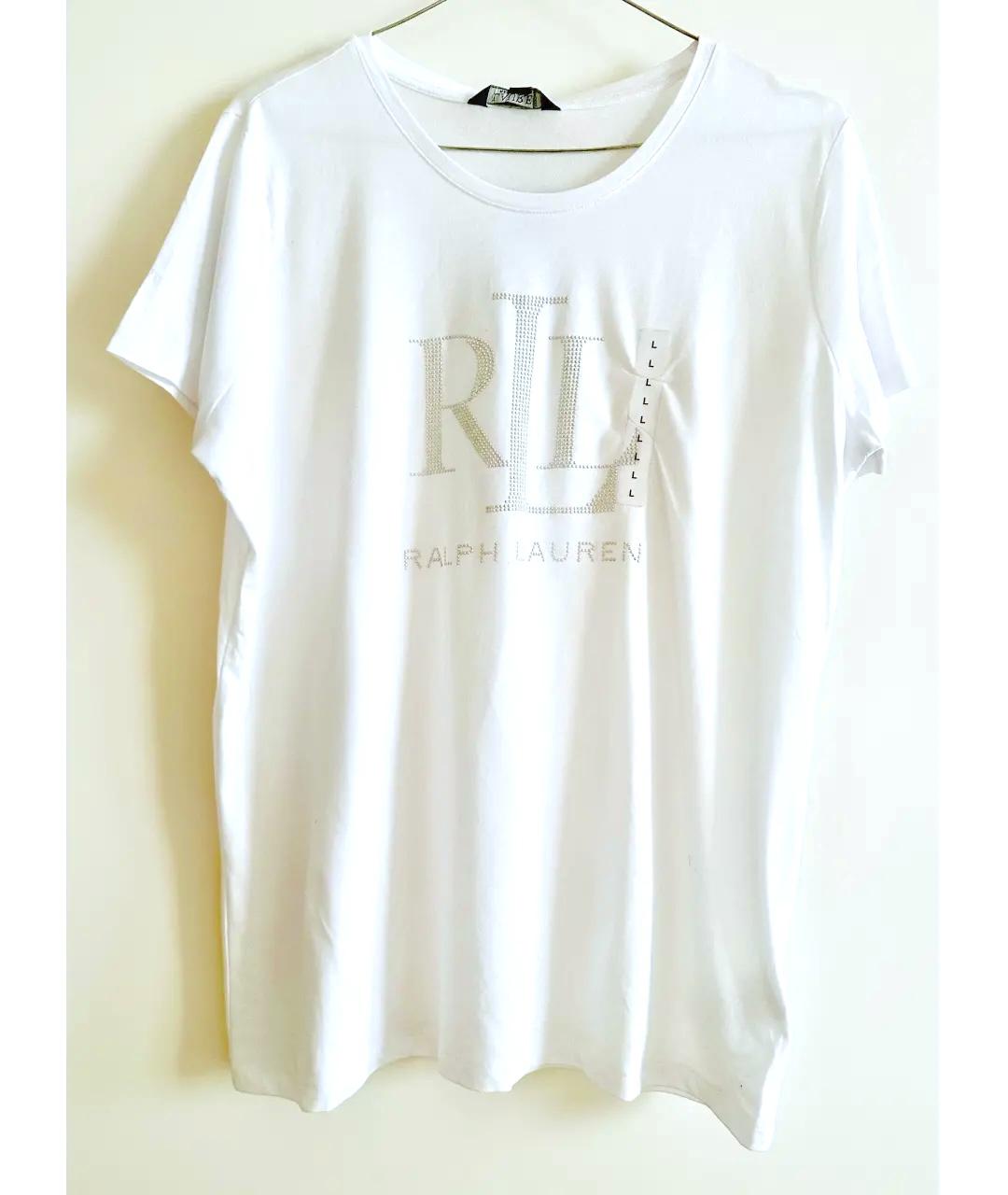 RALPH LAUREN Белая хлопковая футболка, фото 5