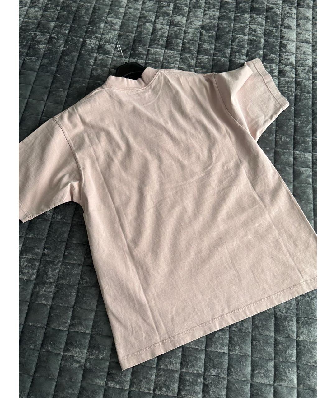 BALENCIAGA Бежевая хлопковая футболка, фото 6
