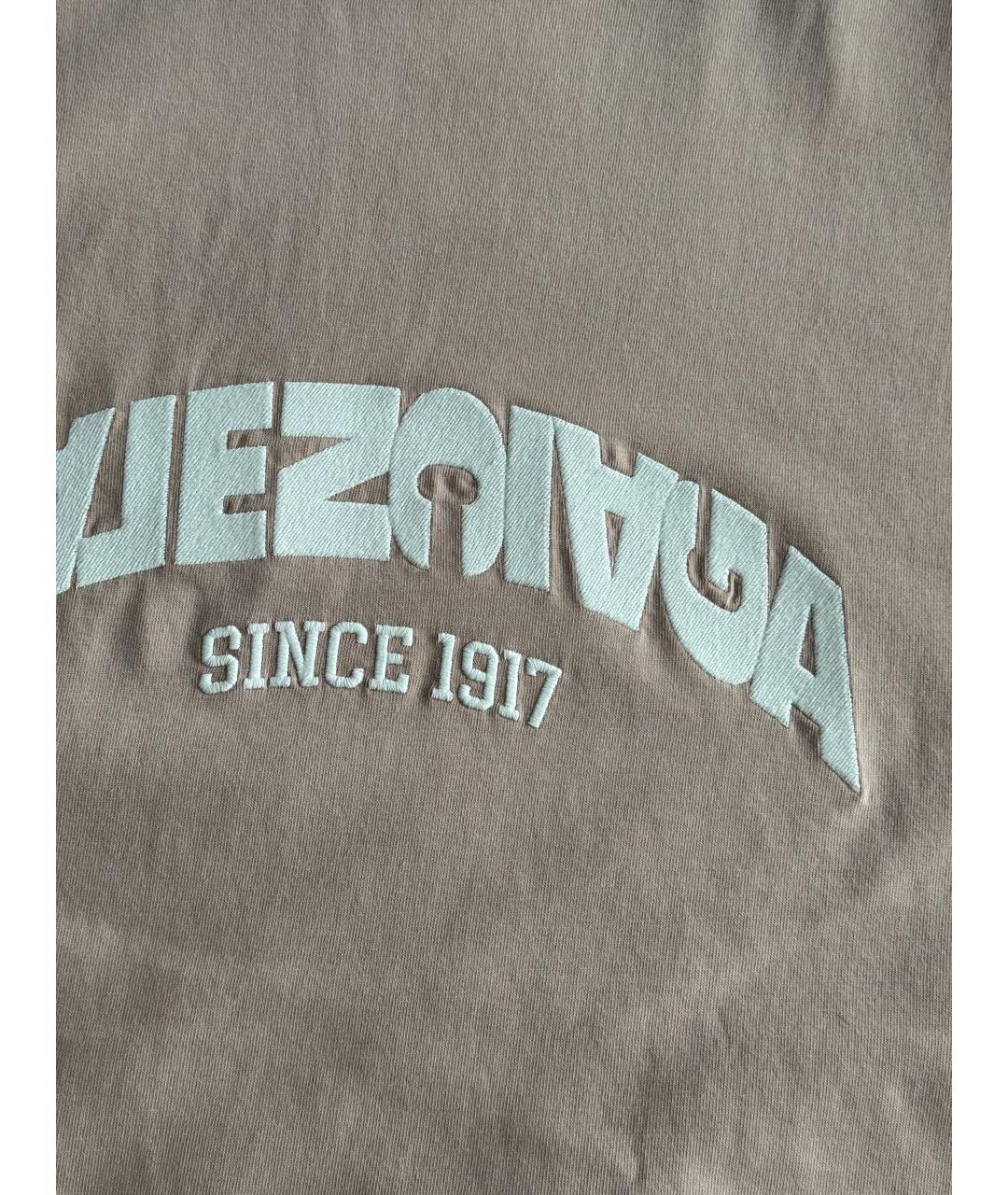 BALENCIAGA Бежевая хлопковая футболка, фото 4