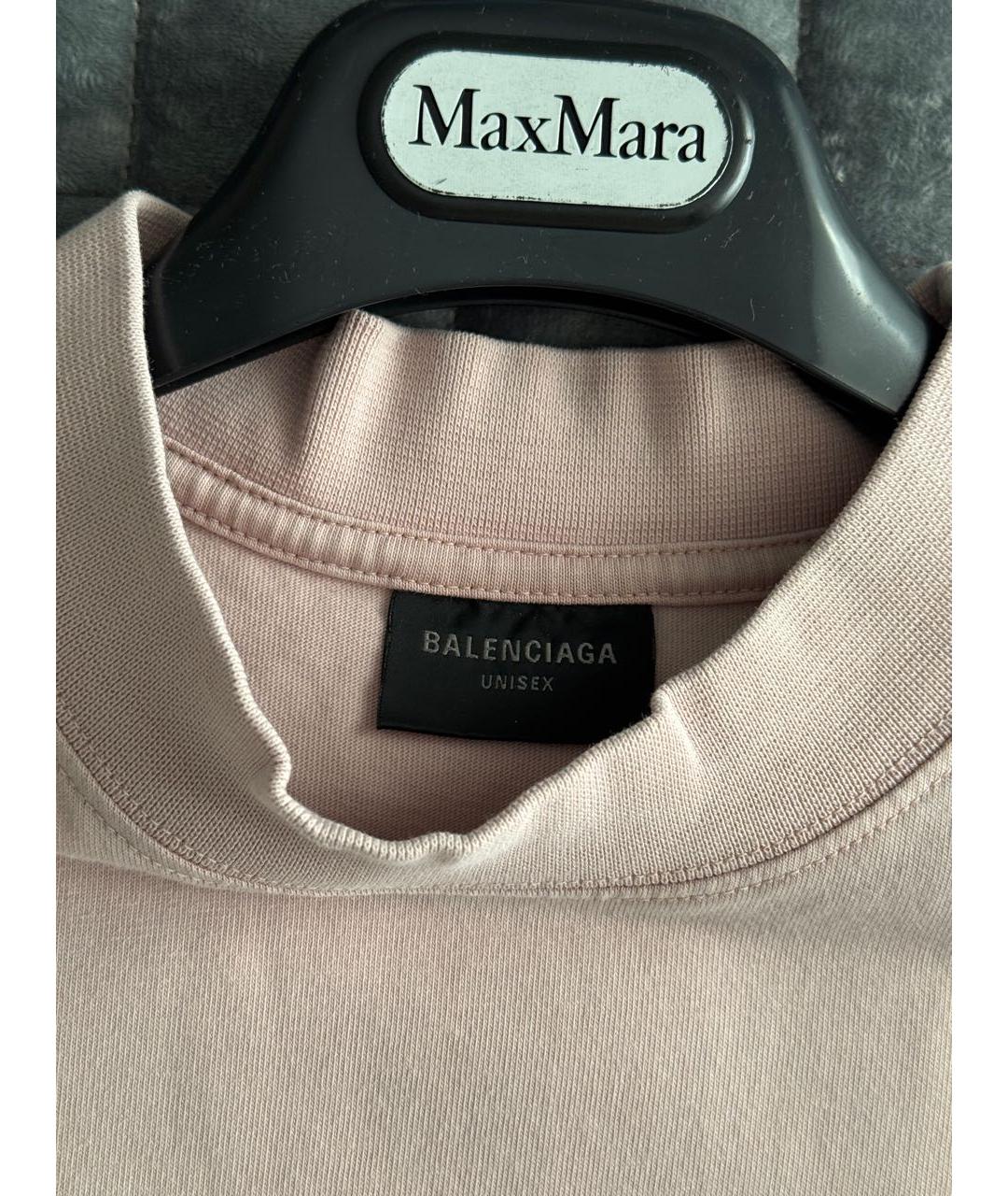 BALENCIAGA Бежевая хлопковая футболка, фото 5