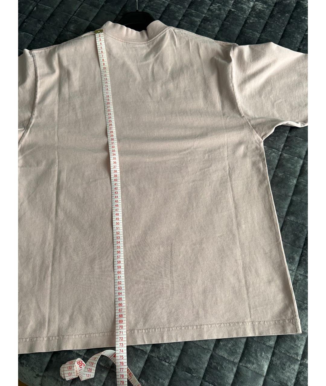 BALENCIAGA Бежевая хлопковая футболка, фото 8