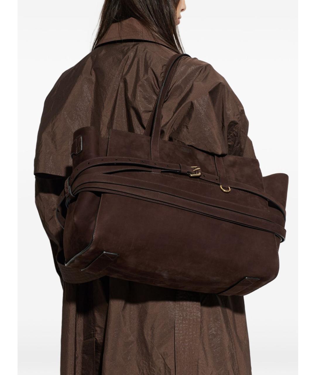 MOSCHINO Коричневая замшевая сумка тоут, фото 2