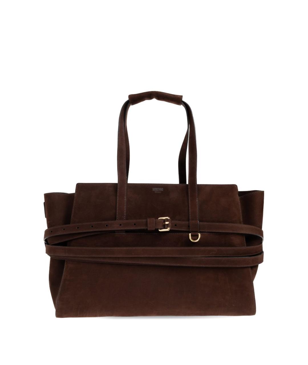 MOSCHINO Коричневая замшевая сумка тоут, фото 1