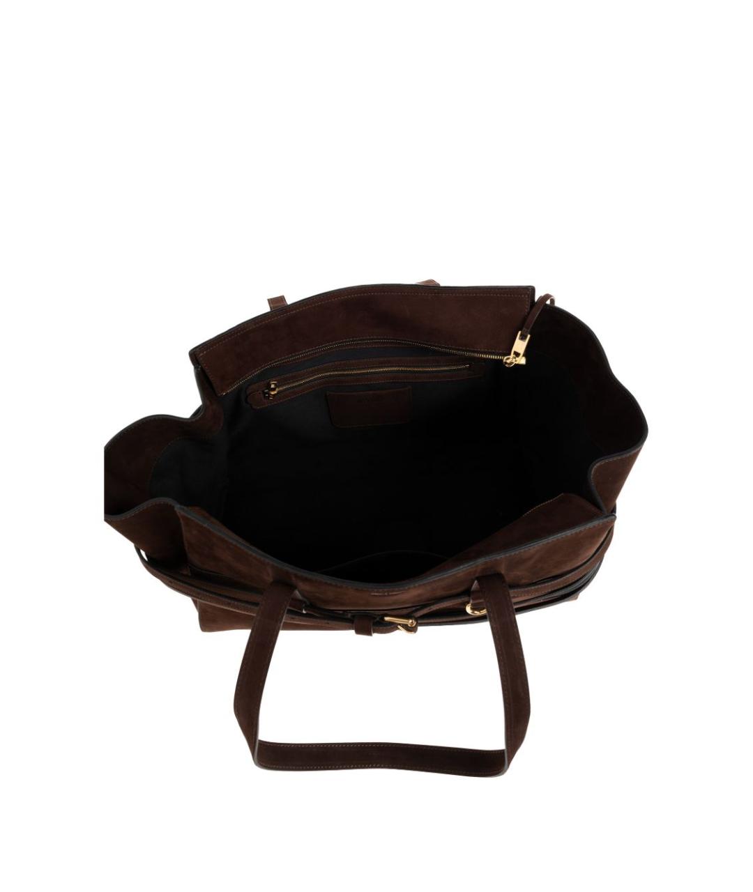 MOSCHINO Коричневая замшевая сумка тоут, фото 5