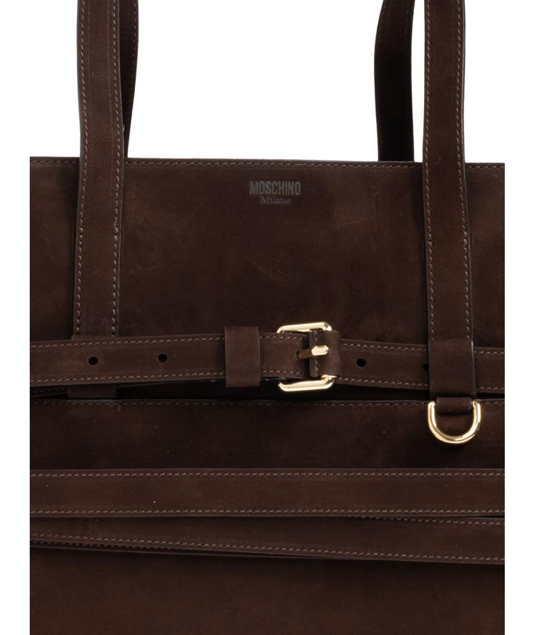 MOSCHINO Коричневая замшевая сумка тоут, фото 4