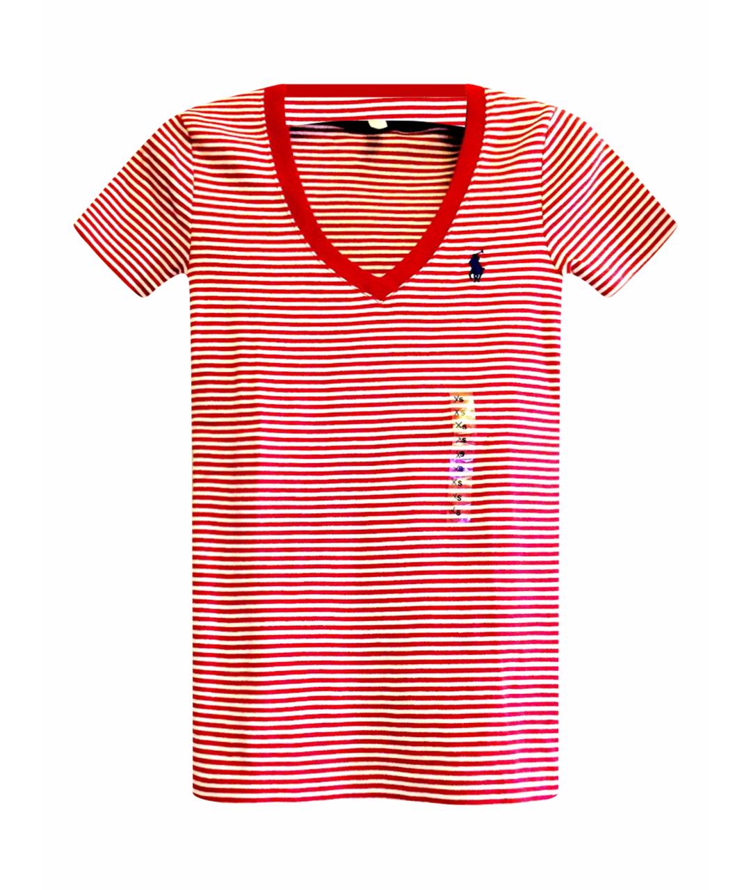 RALPH LAUREN Красная хлопковая футболка, фото 1
