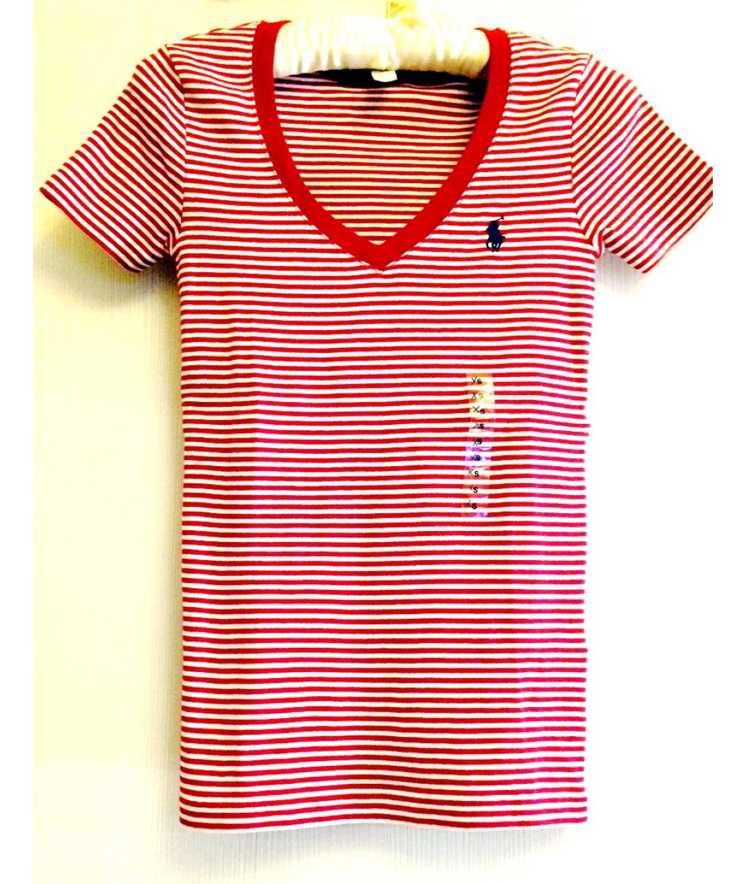 RALPH LAUREN Красная хлопковая футболка, фото 6