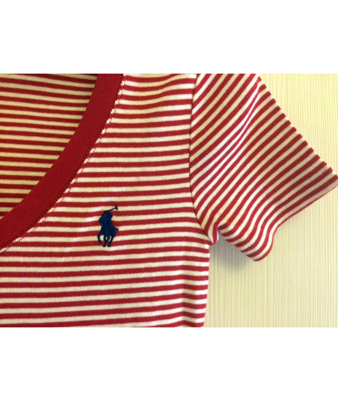 RALPH LAUREN Красная хлопковая футболка, фото 3