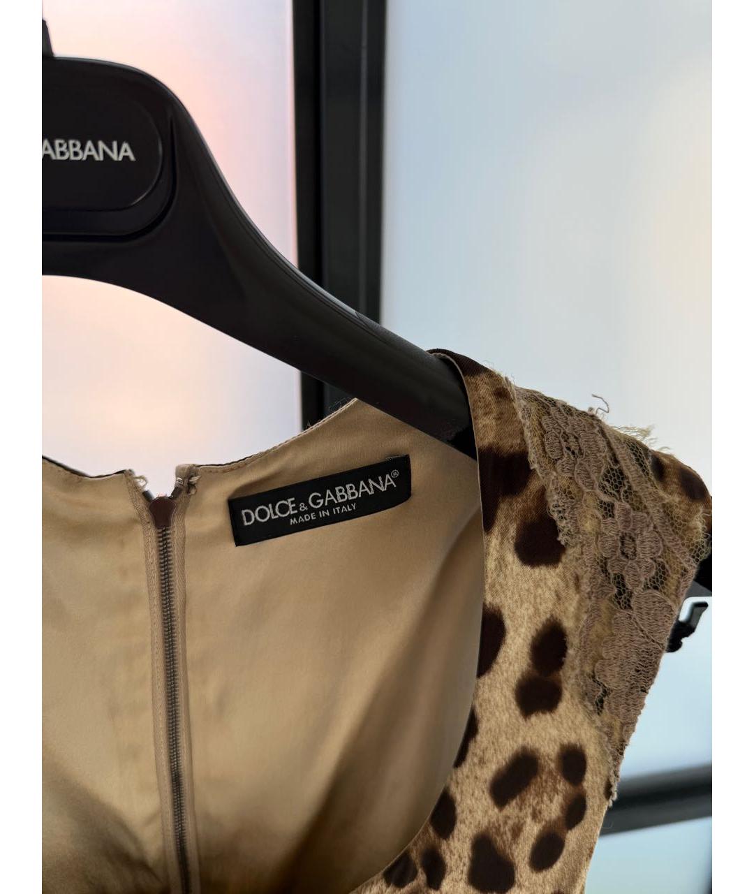 DOLCE&GABBANA Коричневое вискозное платье, фото 3