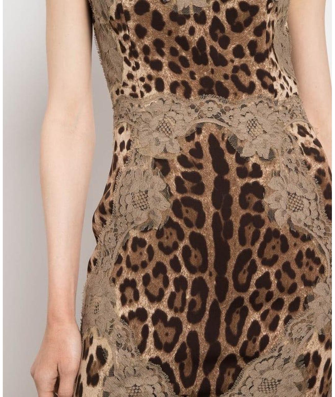 DOLCE&GABBANA Коричневое вискозное платье, фото 5