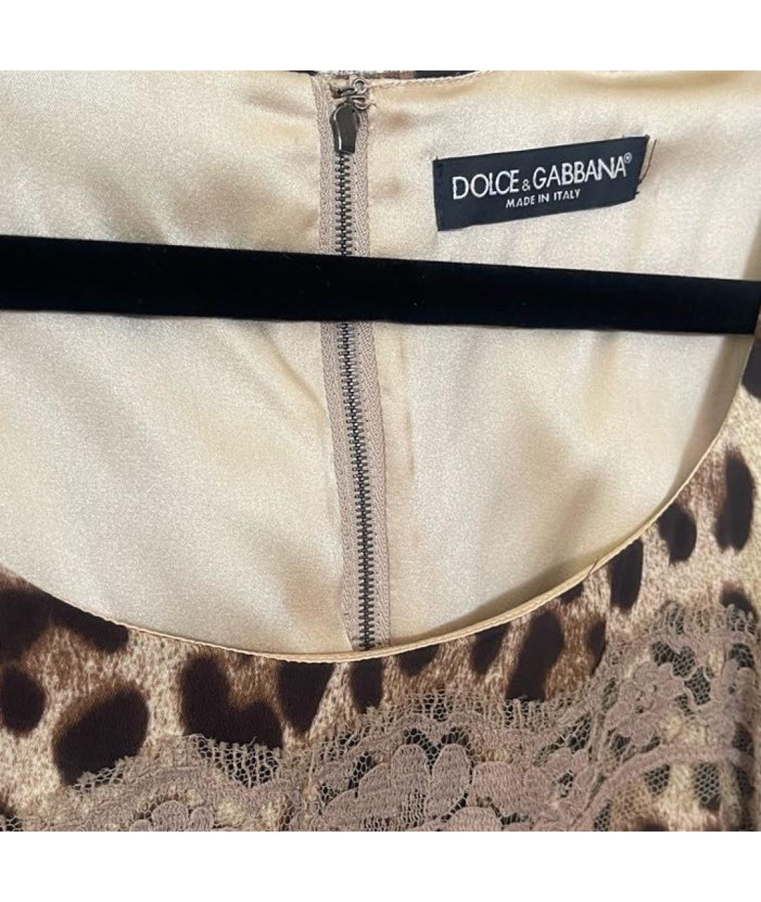 DOLCE&GABBANA Коричневое вискозное платье, фото 2