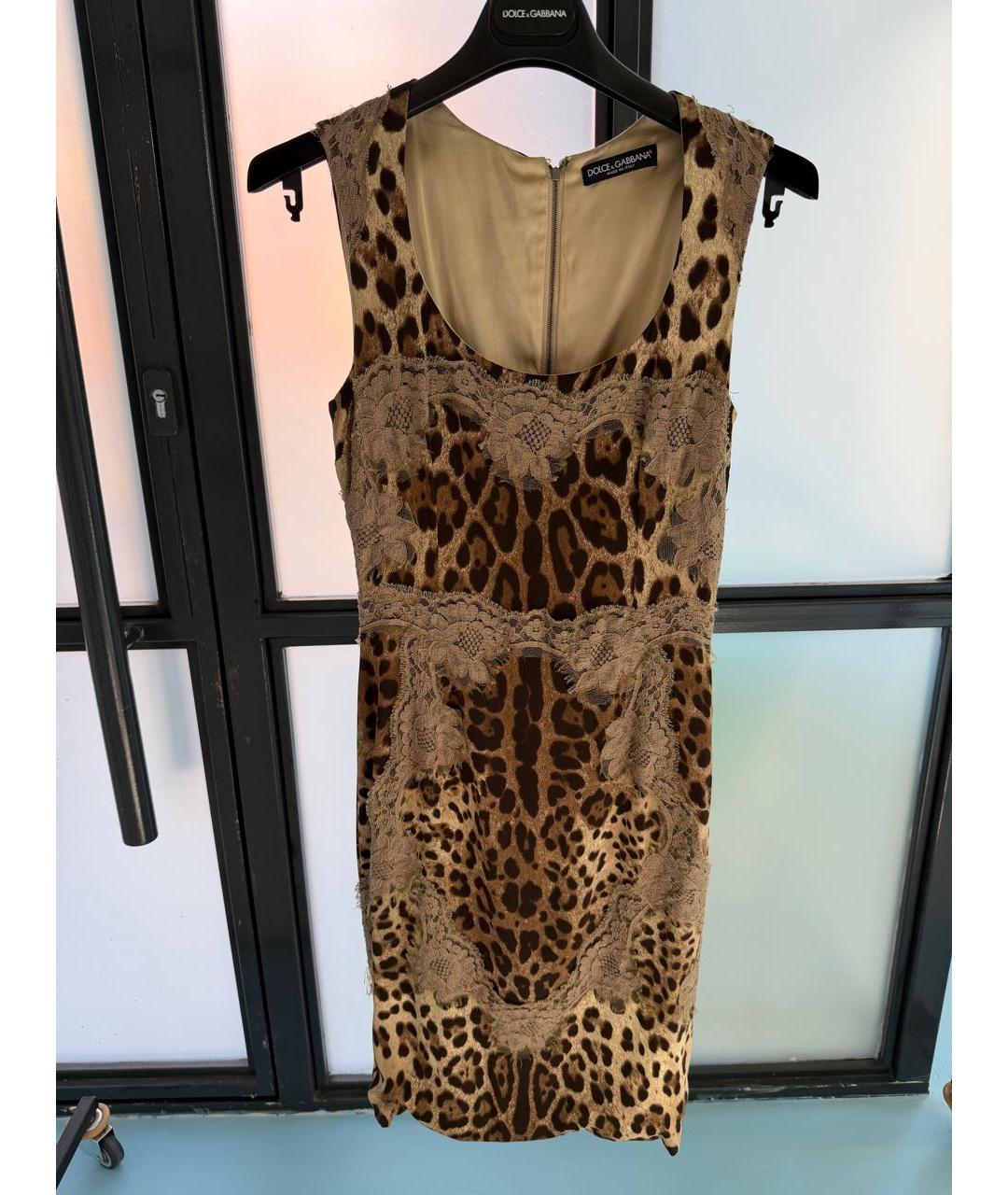 DOLCE&GABBANA Коричневое вискозное платье, фото 2