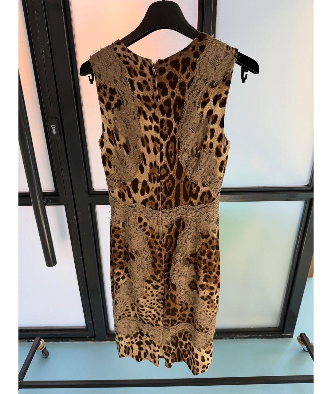 DOLCE&GABBANA Коричневое вискозное платье, фото 4