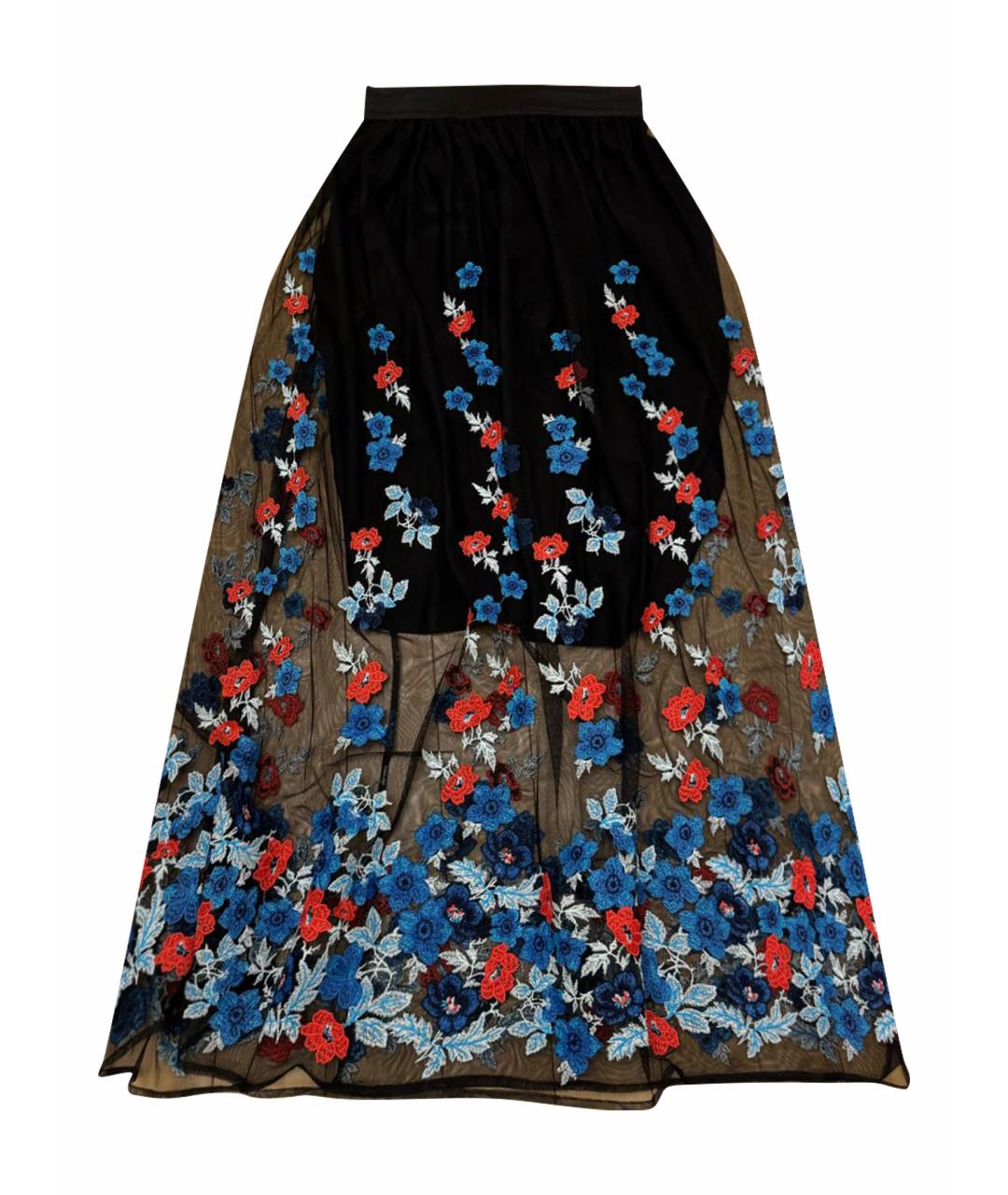 MAJE Черная полиэстеровая юбка миди, фото 1