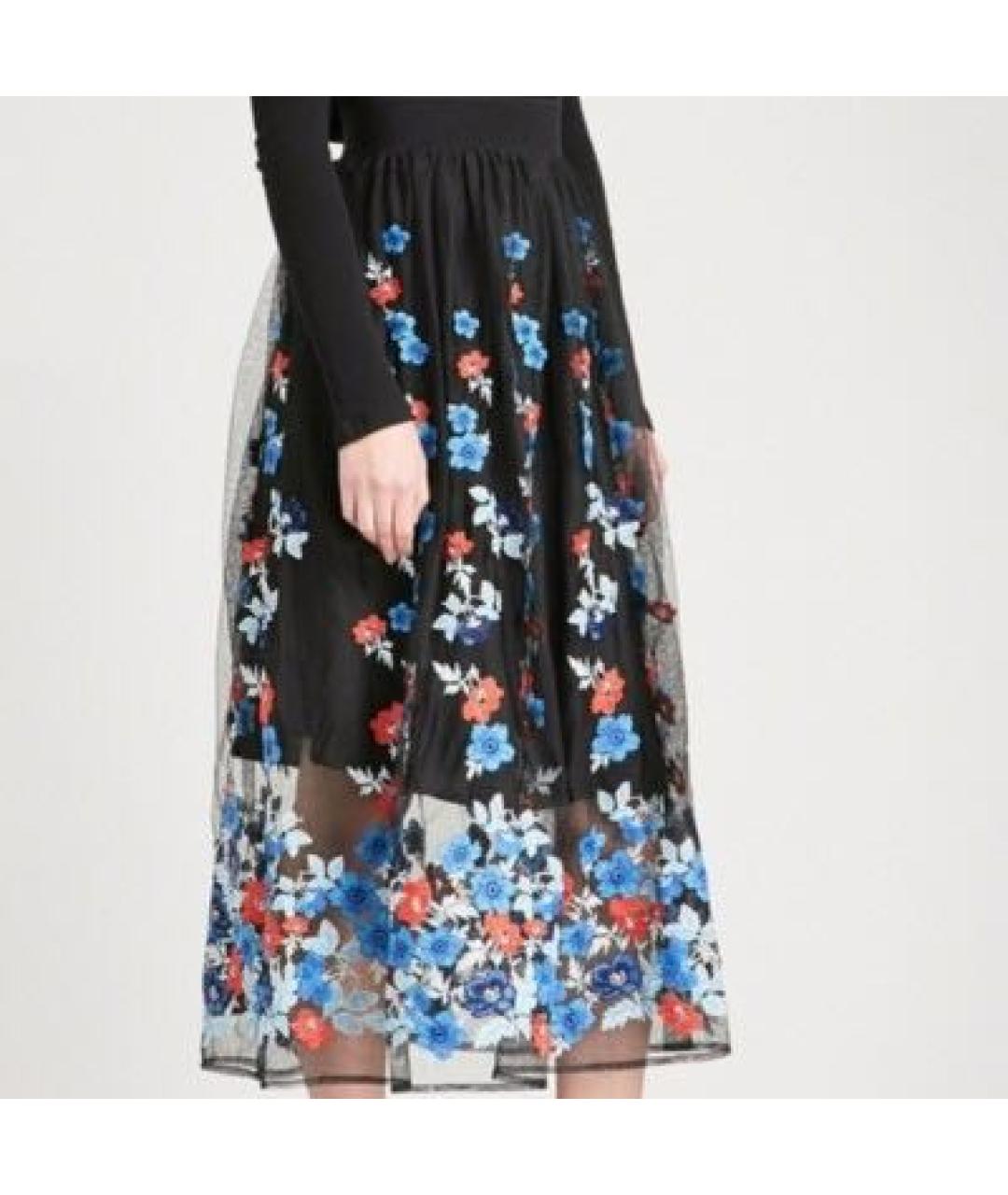 MAJE Черная полиэстеровая юбка миди, фото 4