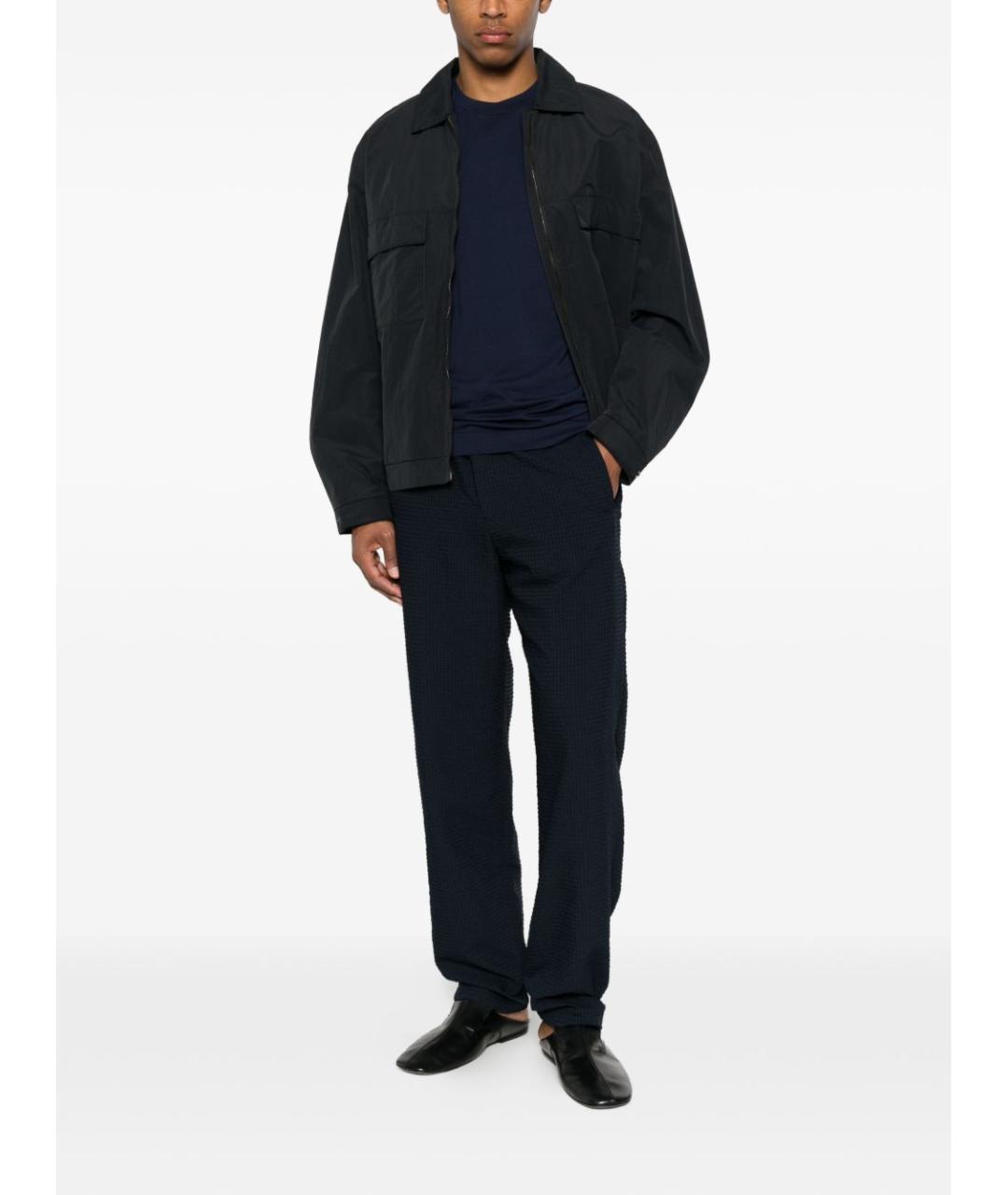 EMPORIO ARMANI Синие полиэстеровые повседневные брюки, фото 2