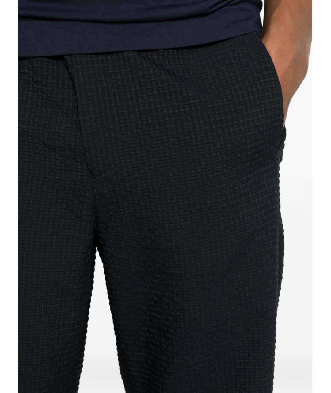EMPORIO ARMANI Синие полиэстеровые повседневные брюки, фото 4