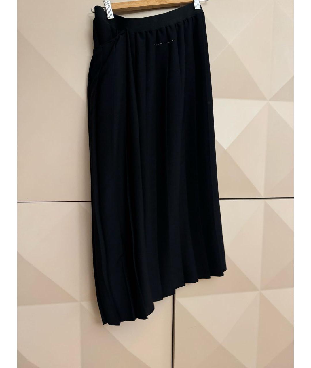 MM6 MAISON MARGIELA Черная полиэстеровая юбка миди, фото 2