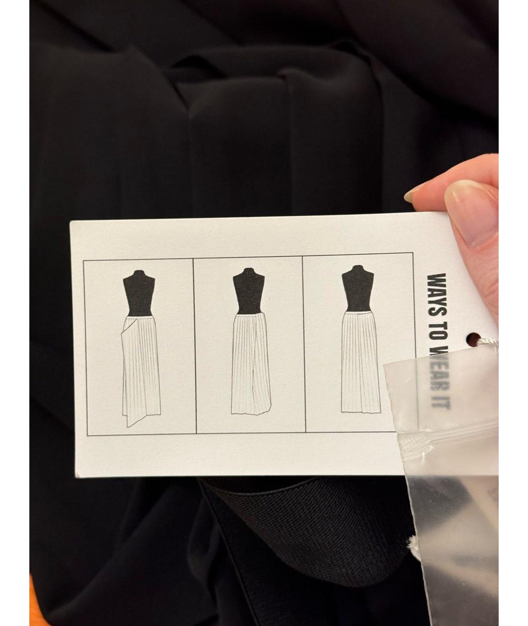 MM6 MAISON MARGIELA Черная полиэстеровая юбка миди, фото 6