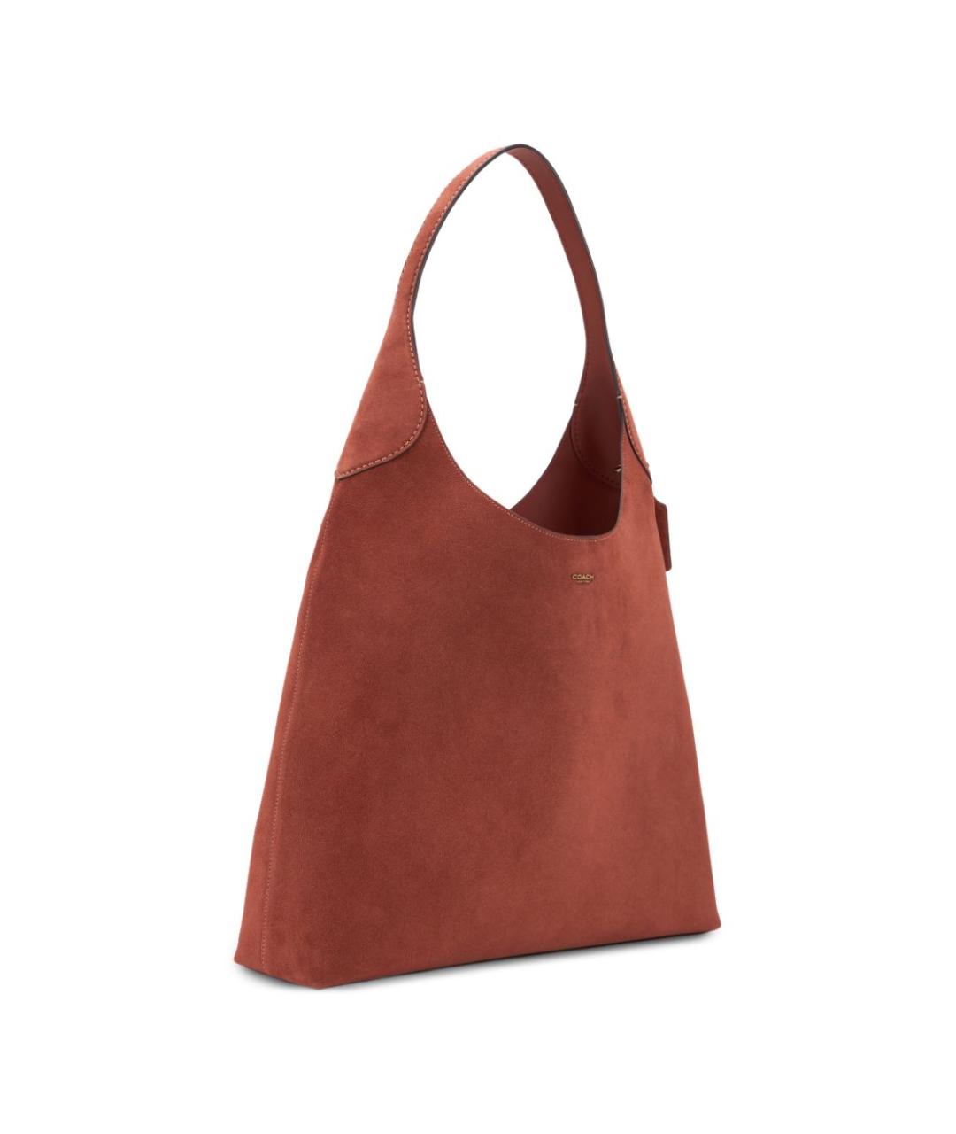 COACH Коричневая кожаная сумка тоут, фото 4