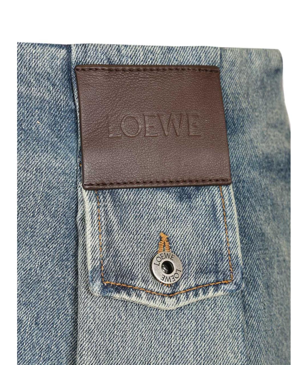 LOEWE Голубая хлопковая юбка мини, фото 5