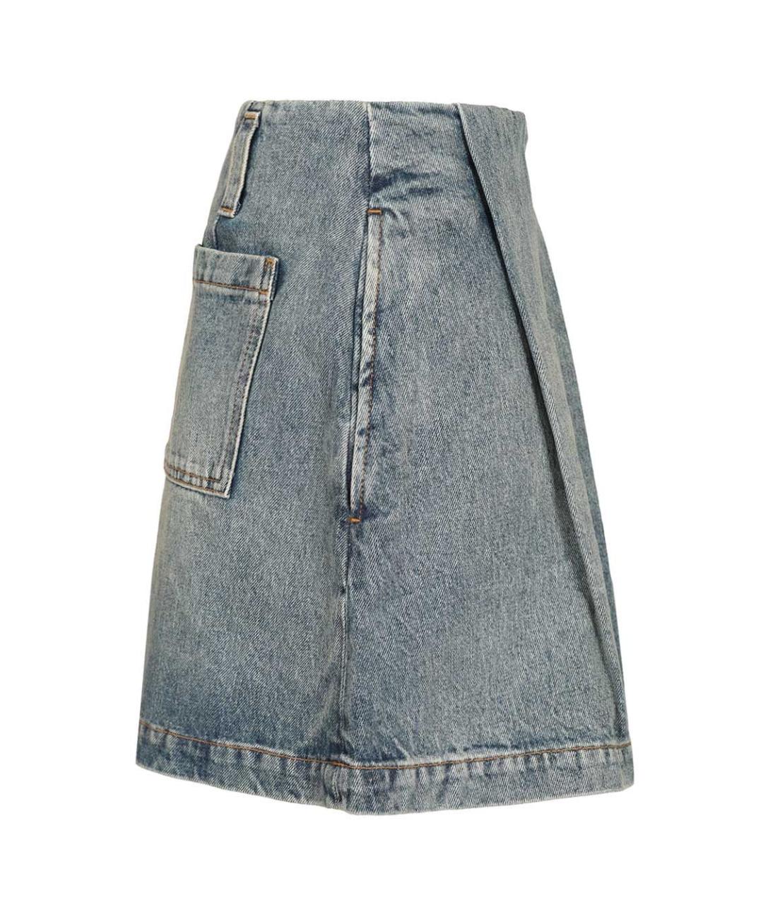 LOEWE Голубая хлопковая юбка мини, фото 4