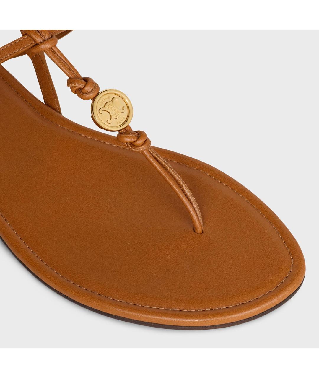 CELINE Коричневые кожаные босоножки, фото 3