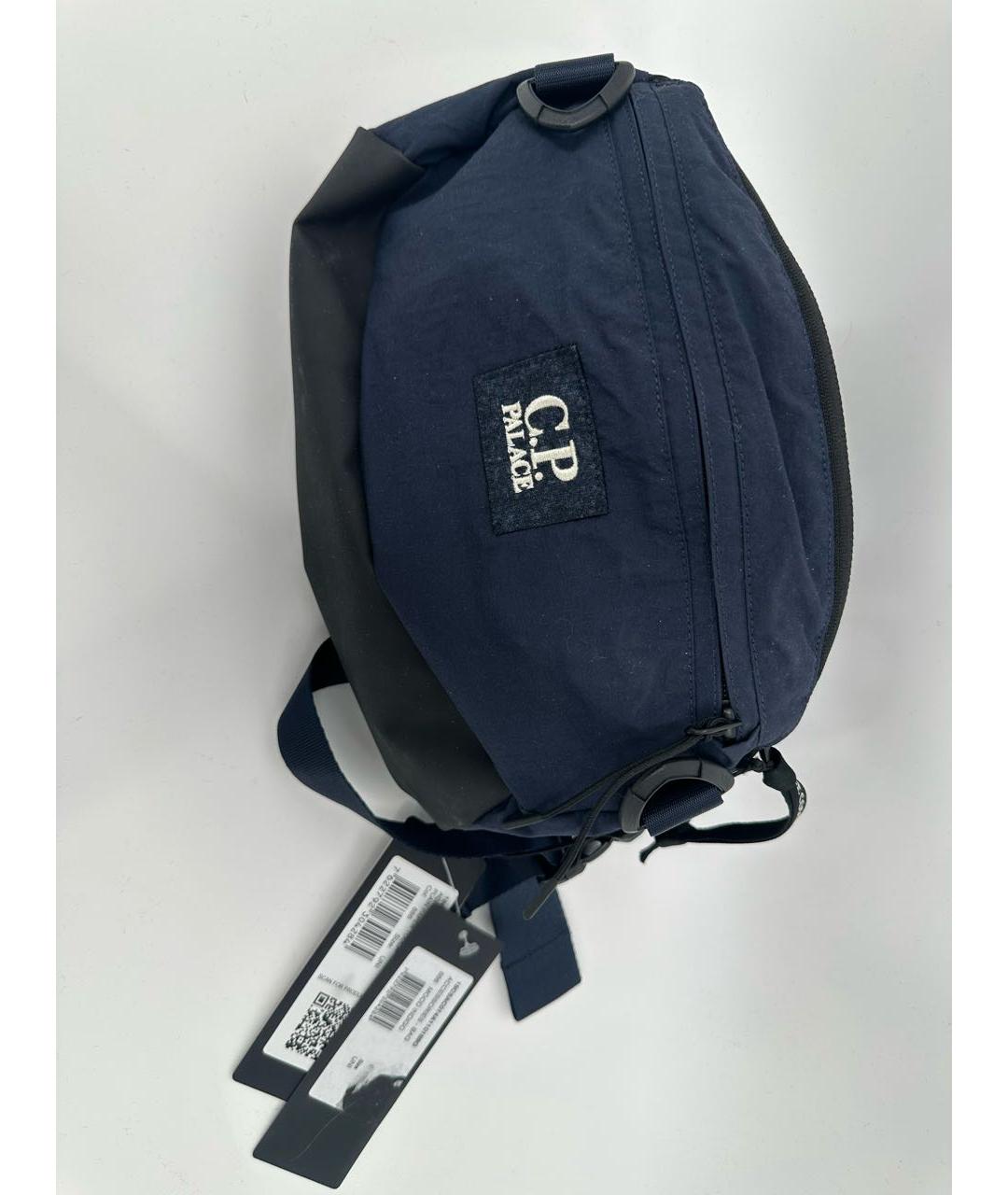 CP COMPANY Темно-синяя синтетическая поясная сумка, фото 5