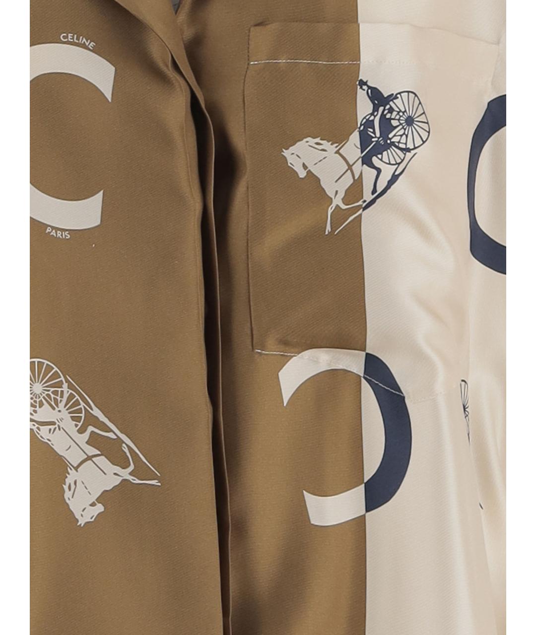 CELINE Бежевая шелковая рубашка, фото 3