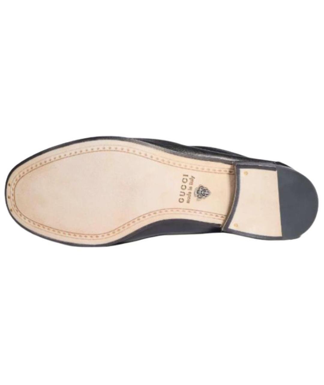 GUCCI Черные кожаные лоферы, фото 5