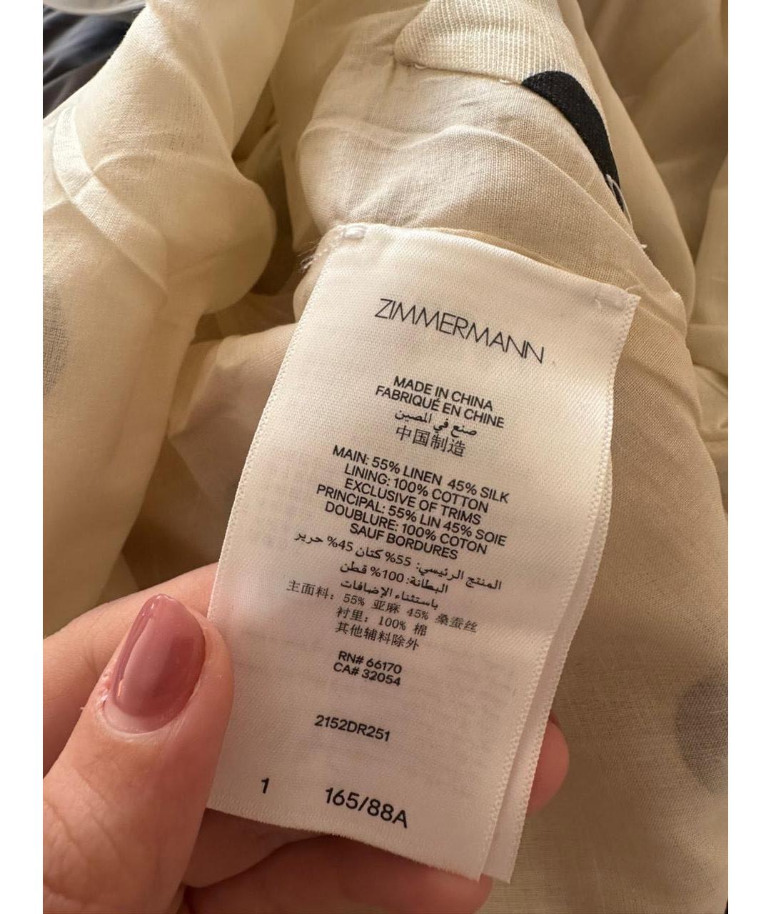 ZIMMERMANN Бежевый льняной сарафан, фото 4