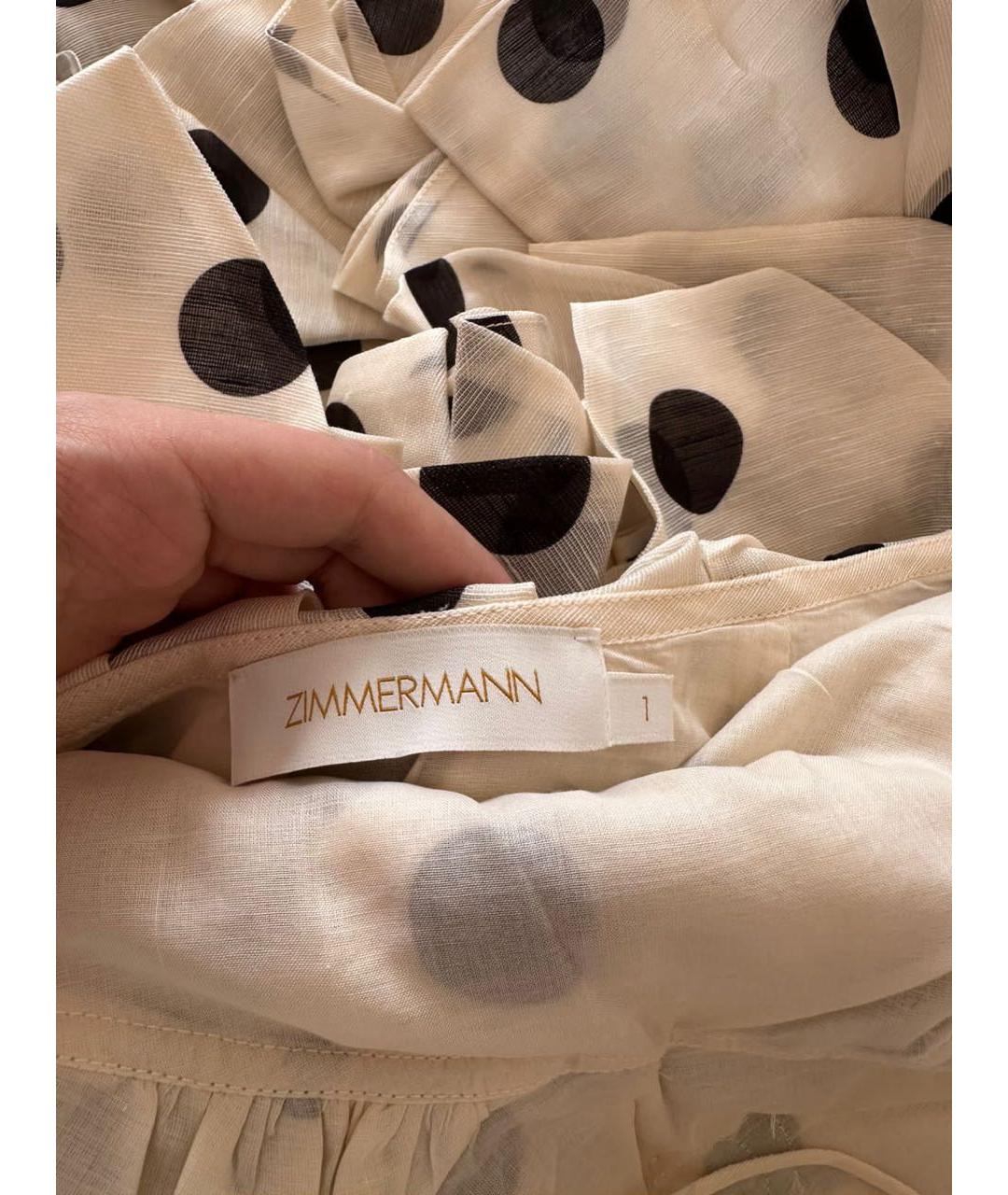 ZIMMERMANN Бежевый льняной сарафан, фото 2