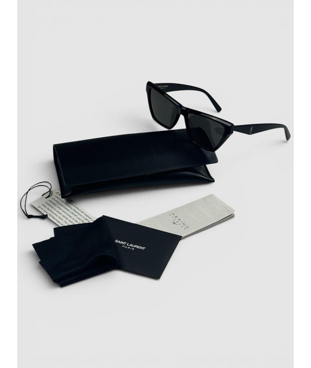 SAINT LAURENT Черные пластиковые солнцезащитные очки, фото 2