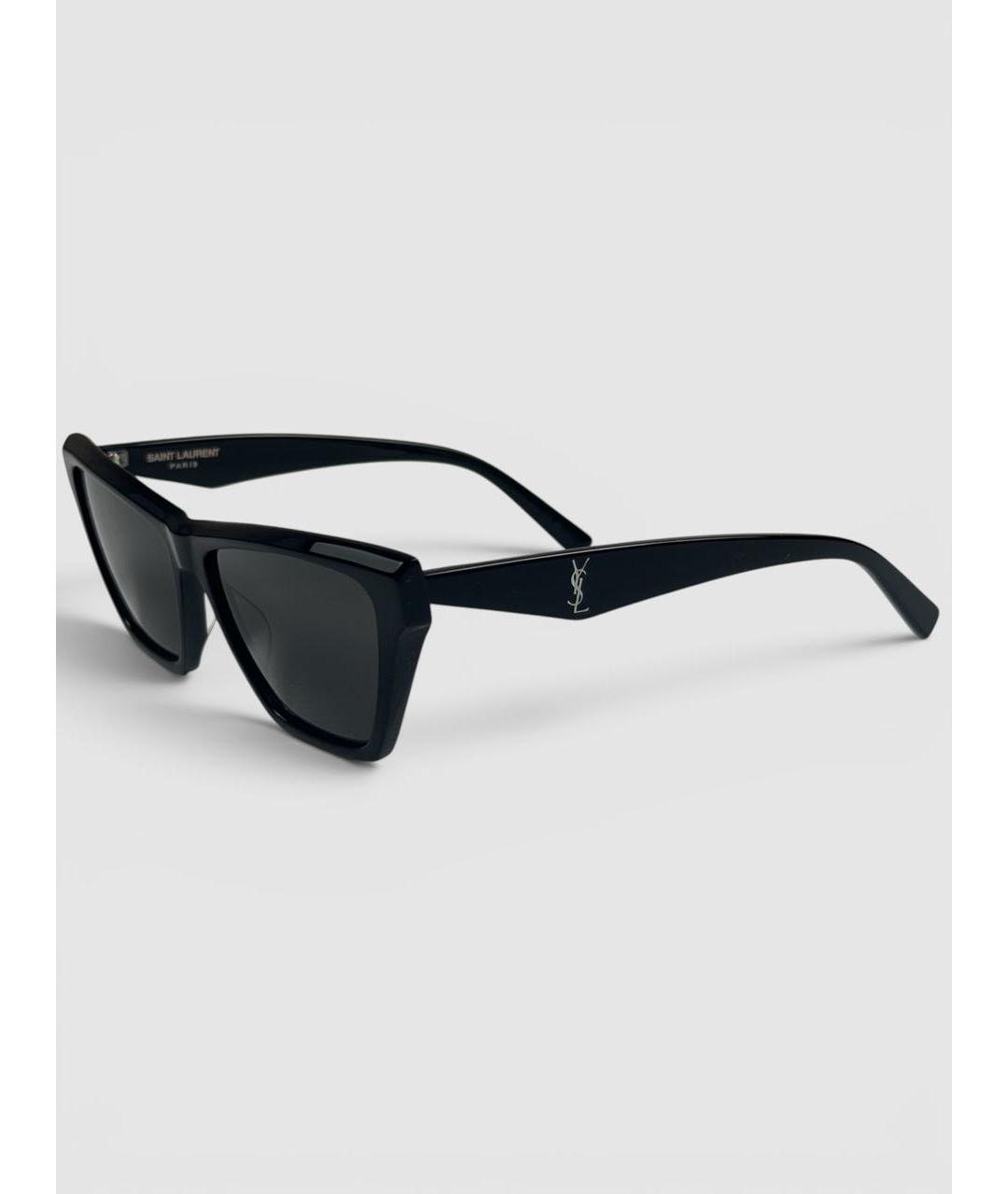SAINT LAURENT Черные пластиковые солнцезащитные очки, фото 6