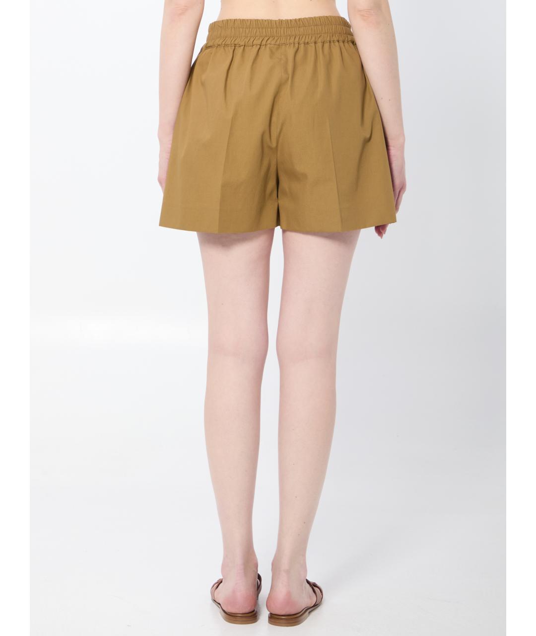 CELINE Коричневые хлопковые шорты, фото 4