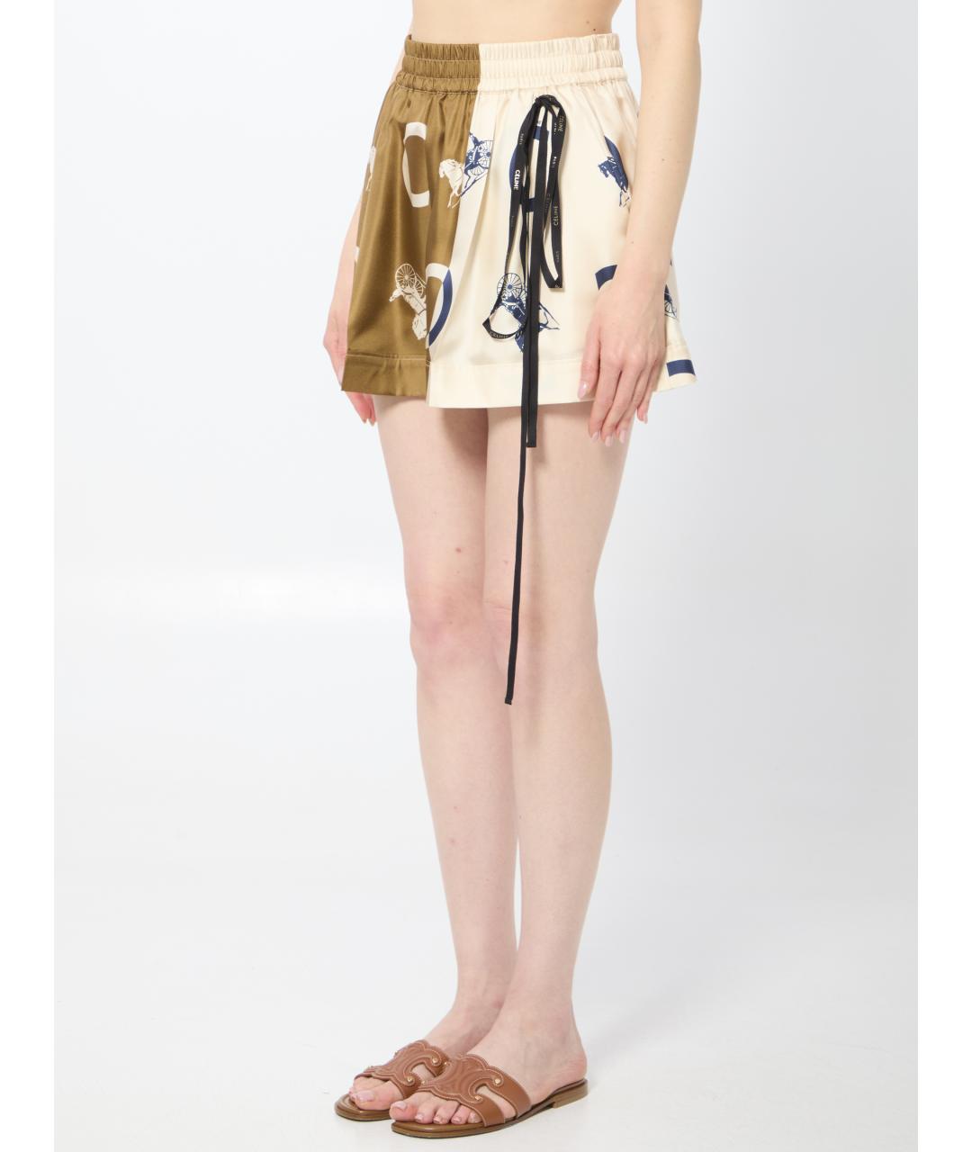 CELINE Мульти шелковые шорты, фото 2