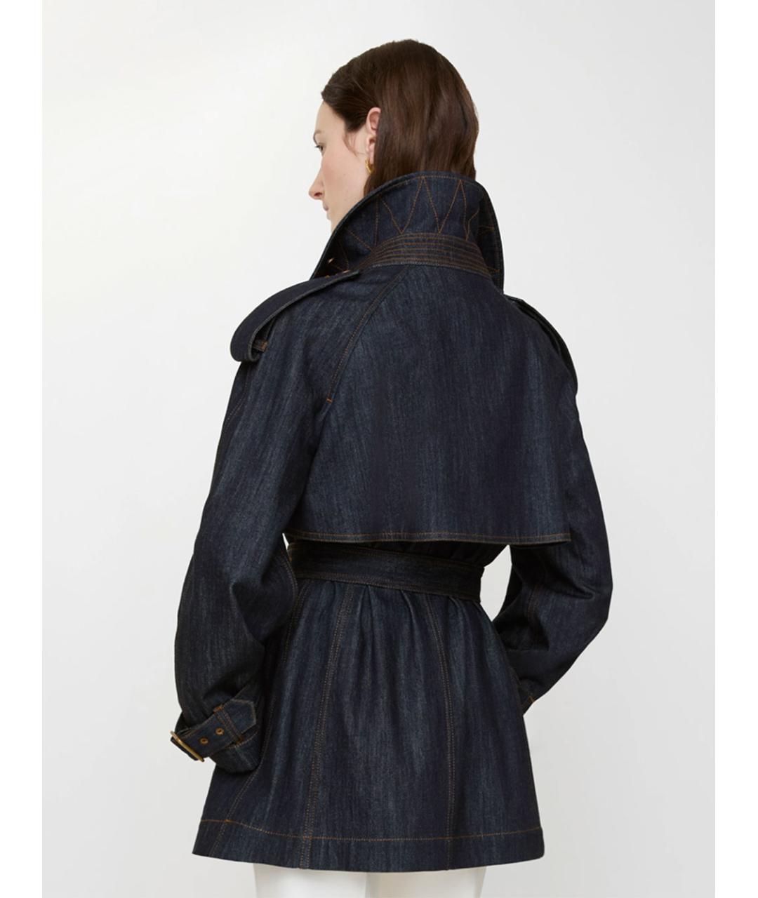 BURBERRY Синий хлопковый тренч/плащ, фото 4
