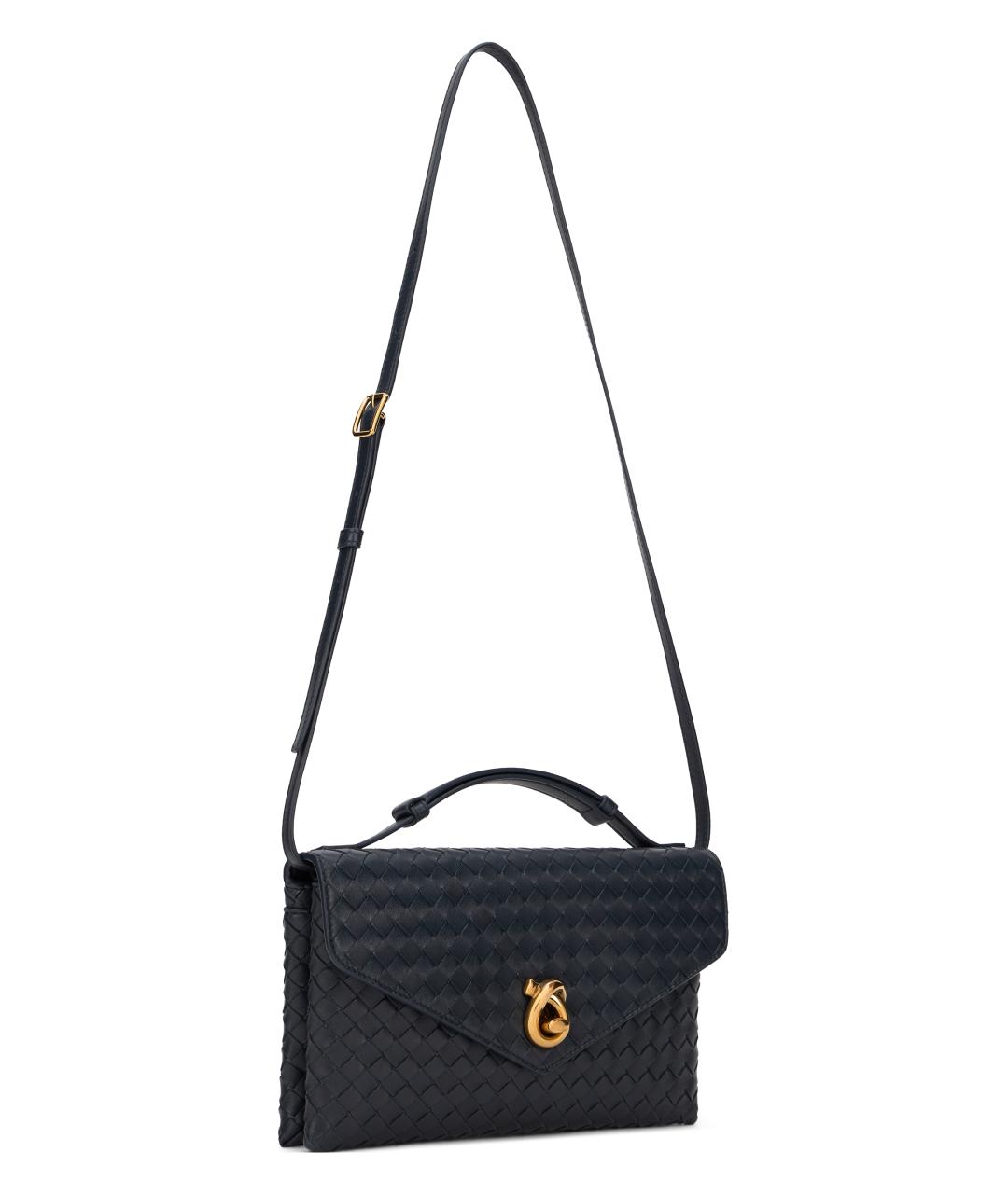 BOTTEGA VENETA Темно-синяя кожаная сумка через плечо, фото 3