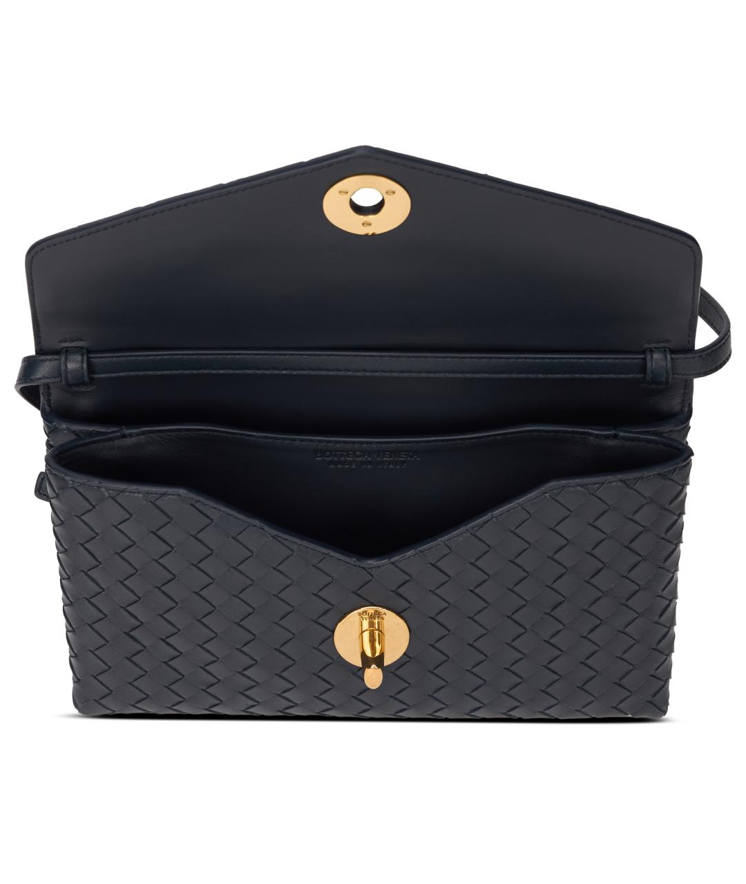 BOTTEGA VENETA Темно-синяя кожаная сумка через плечо, фото 5