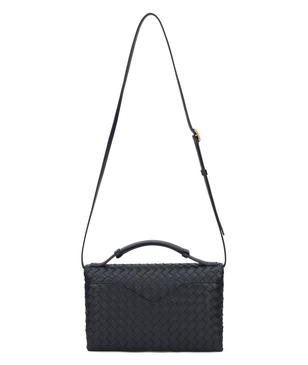 BOTTEGA VENETA Темно-синяя кожаная сумка через плечо, фото 4