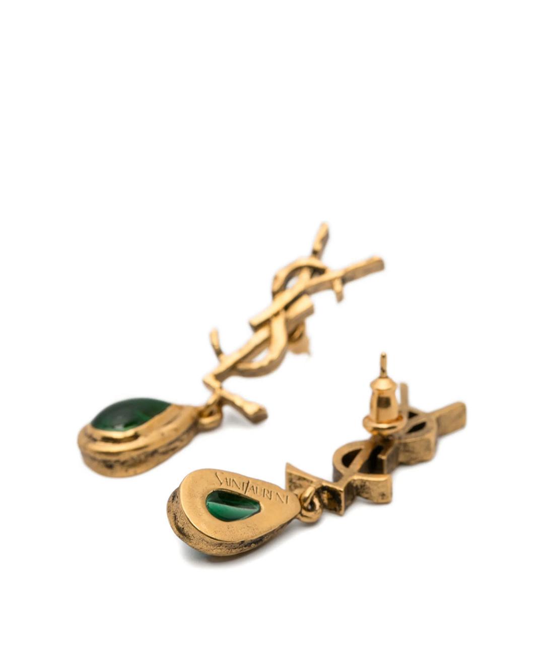 SAINT LAURENT Золотые металлические серьги, фото 3