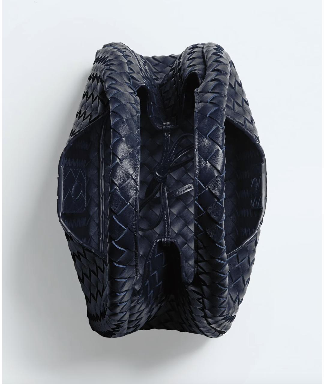 BOTTEGA VENETA Темно-синяя кожаная сумка тоут, фото 2