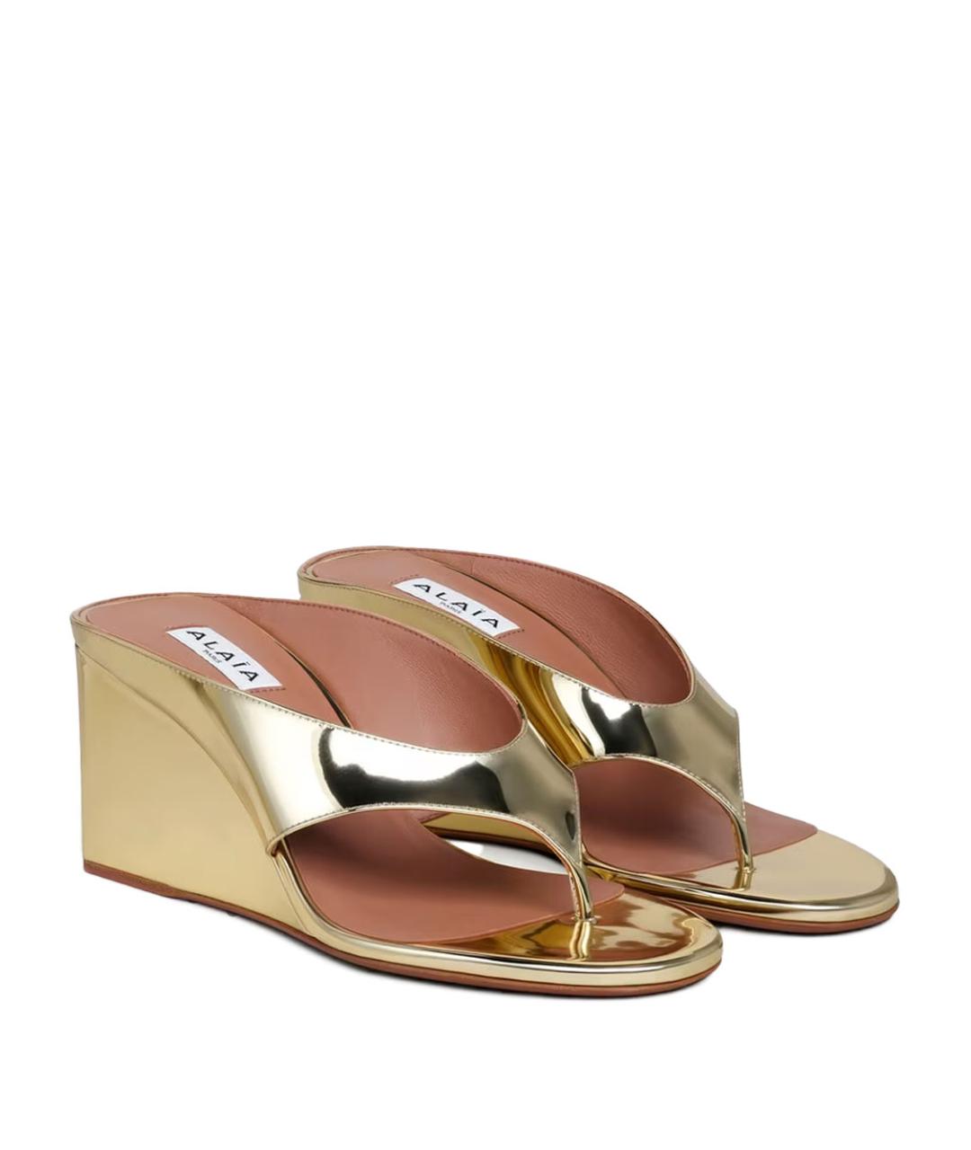 ALAIA Золотые мюли, фото 2