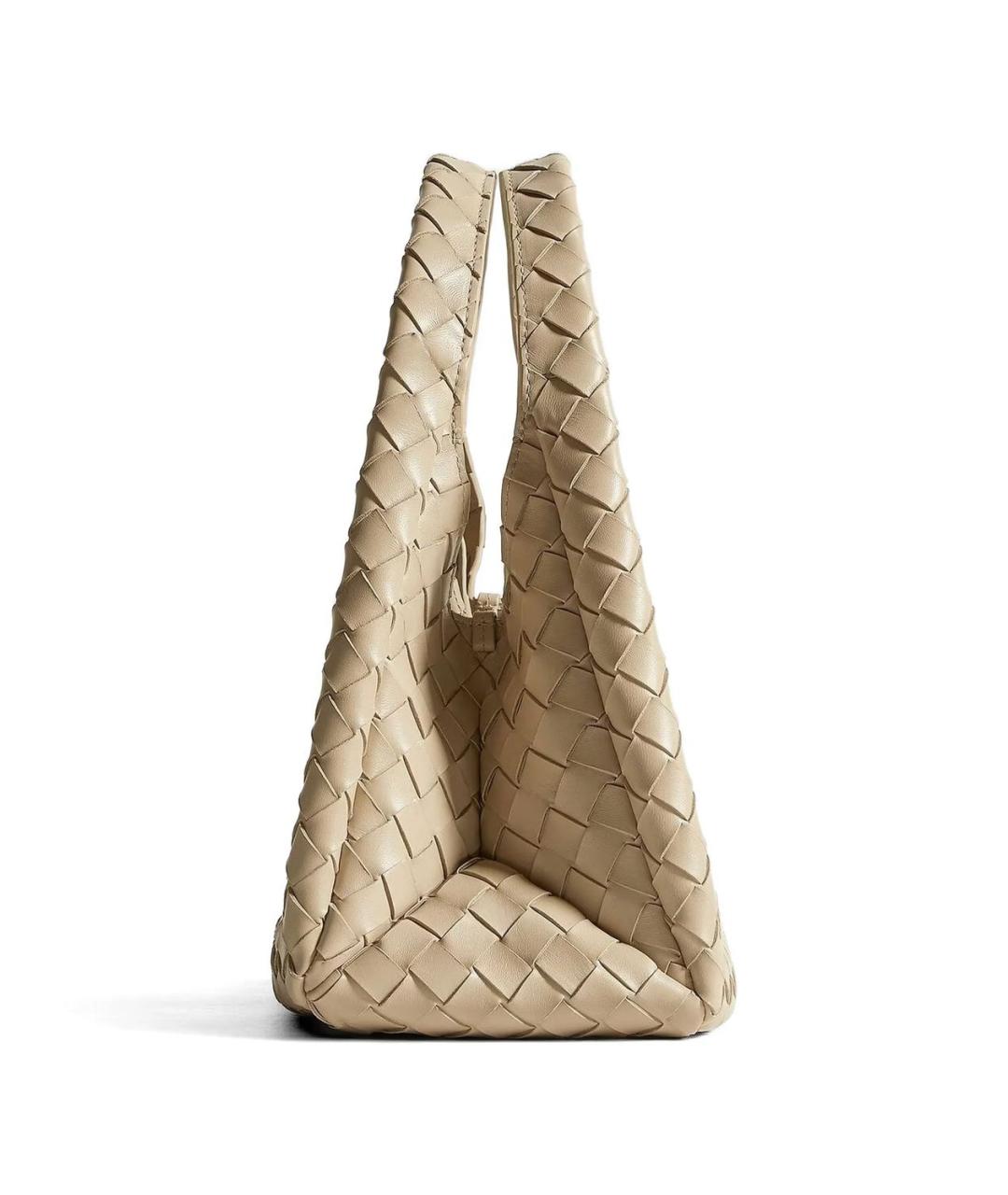 BOTTEGA VENETA Бежевая кожаная сумка тоут, фото 3